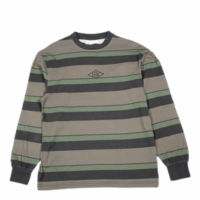 Boxy Tee Long Sleeve Dark Tonal Stripes