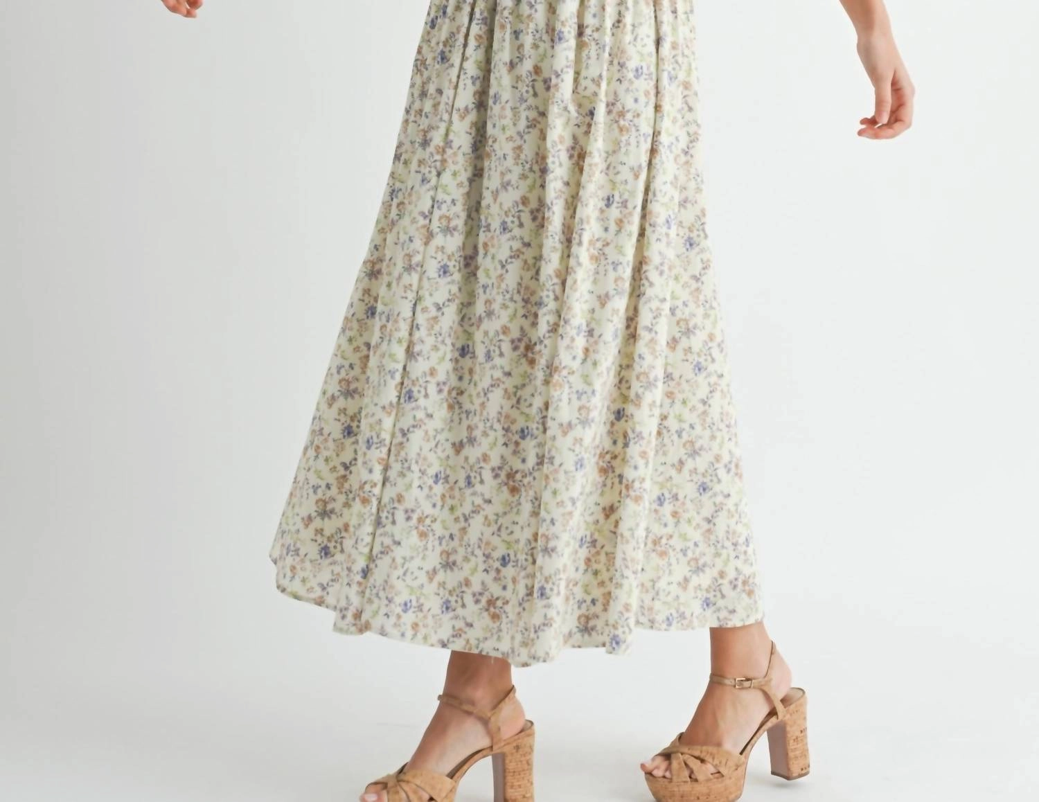 Bustier Body Floral Printed Dress In Lavender
