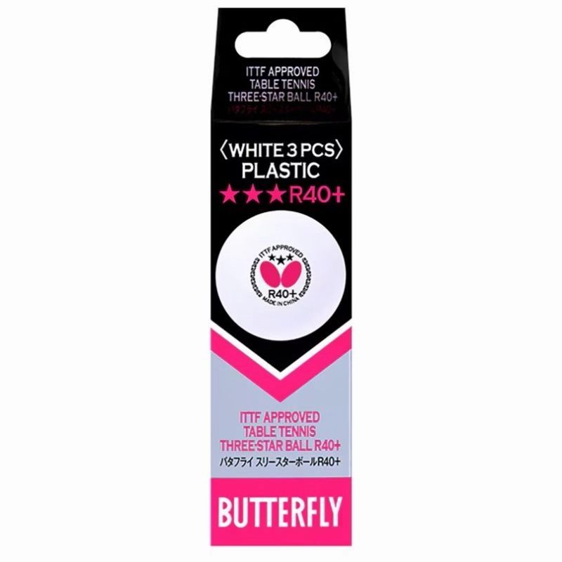 Butterfly 3pk R40  3 Star Table Tennis Balls