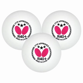 Butterfly 3pk R40  3 Star Table Tennis Balls
