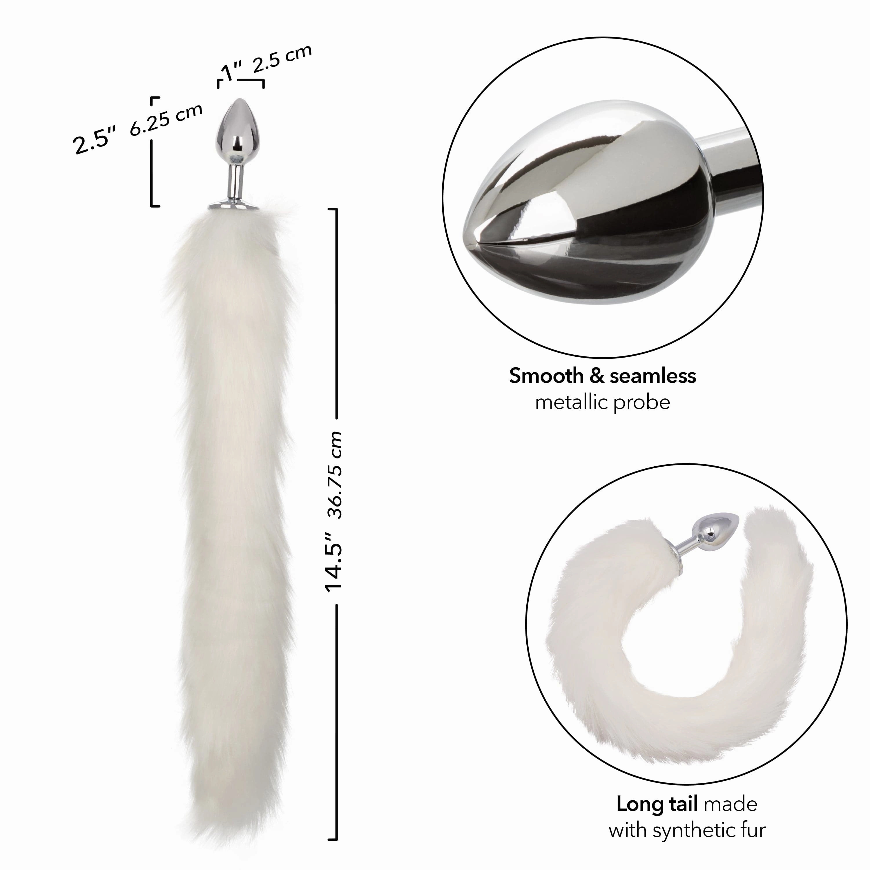 California Exotics - Running Wild Fur Tail Metal Anal Plug