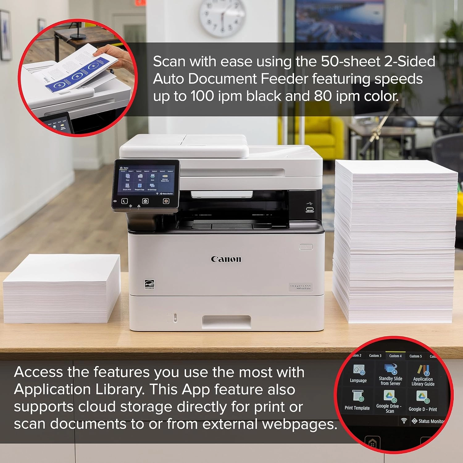 Canon 5951C005 imageCLASS MF465dw Wireless Mobile-Ready Duplex Laser All-in-One Monochrome Printer