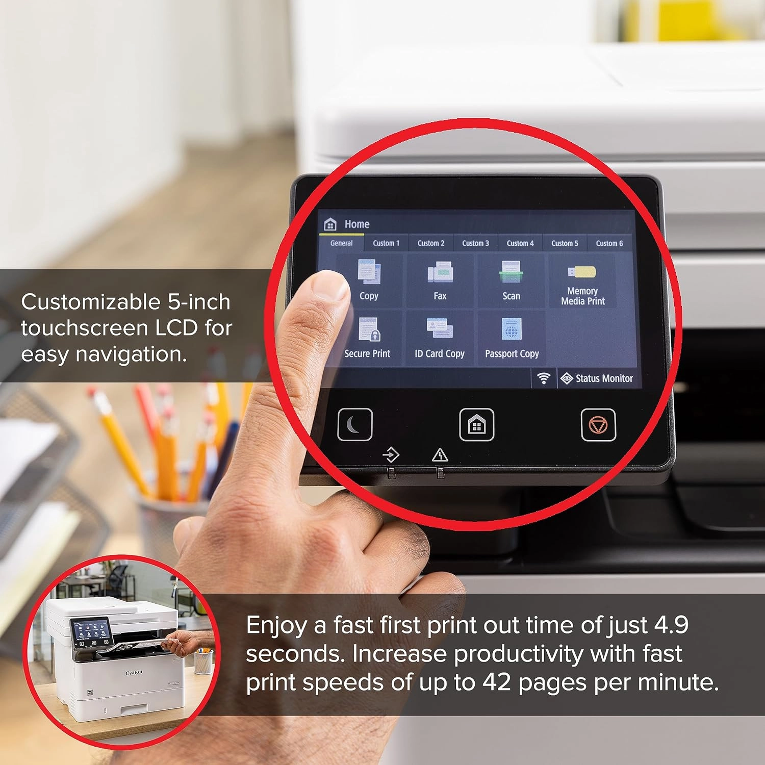 Canon 5951C005 imageCLASS MF465dw Wireless Mobile-Ready Duplex Laser All-in-One Monochrome Printer