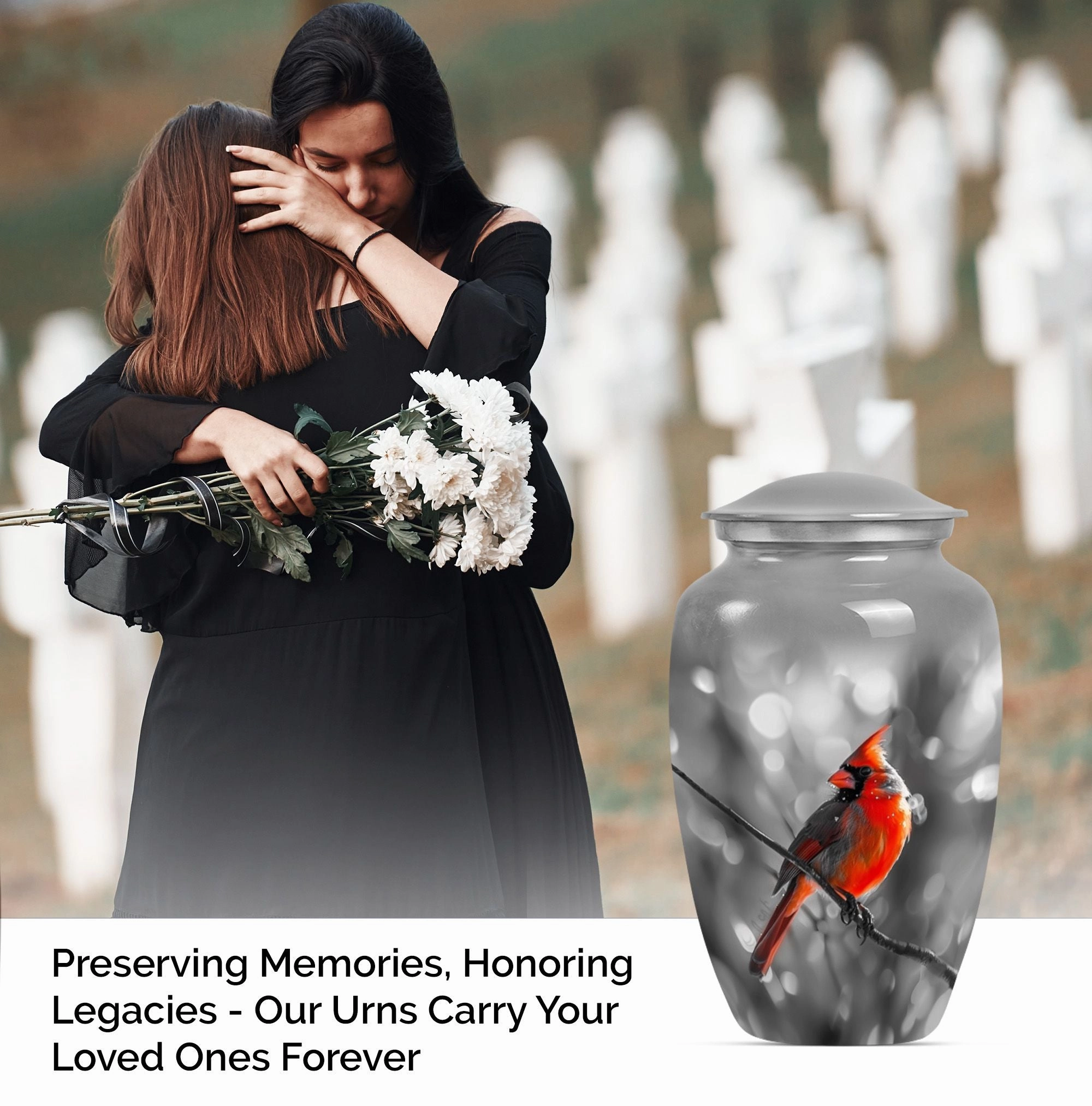 Cardinal Bird Urn: Sturdy, Contemporary Memorial Urn