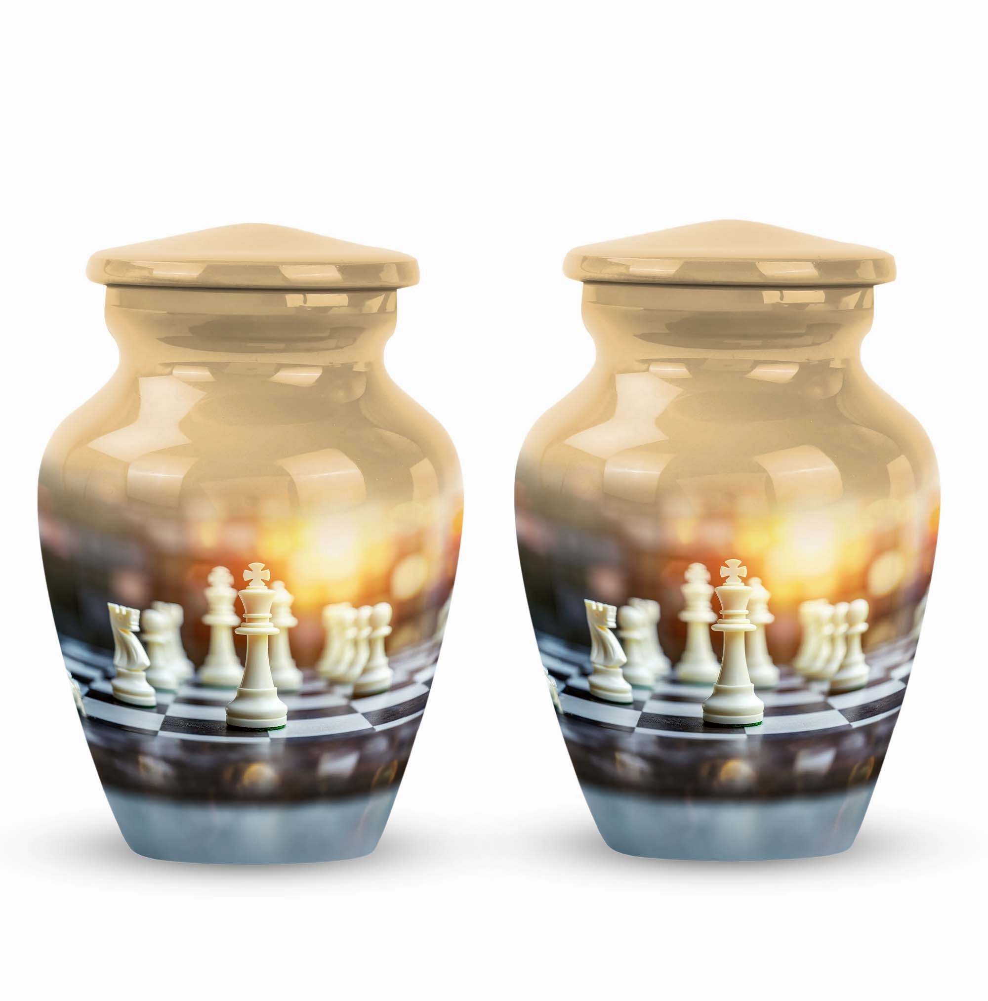 Chess Masterpiece: Commemorative Cremation Memorial Urn