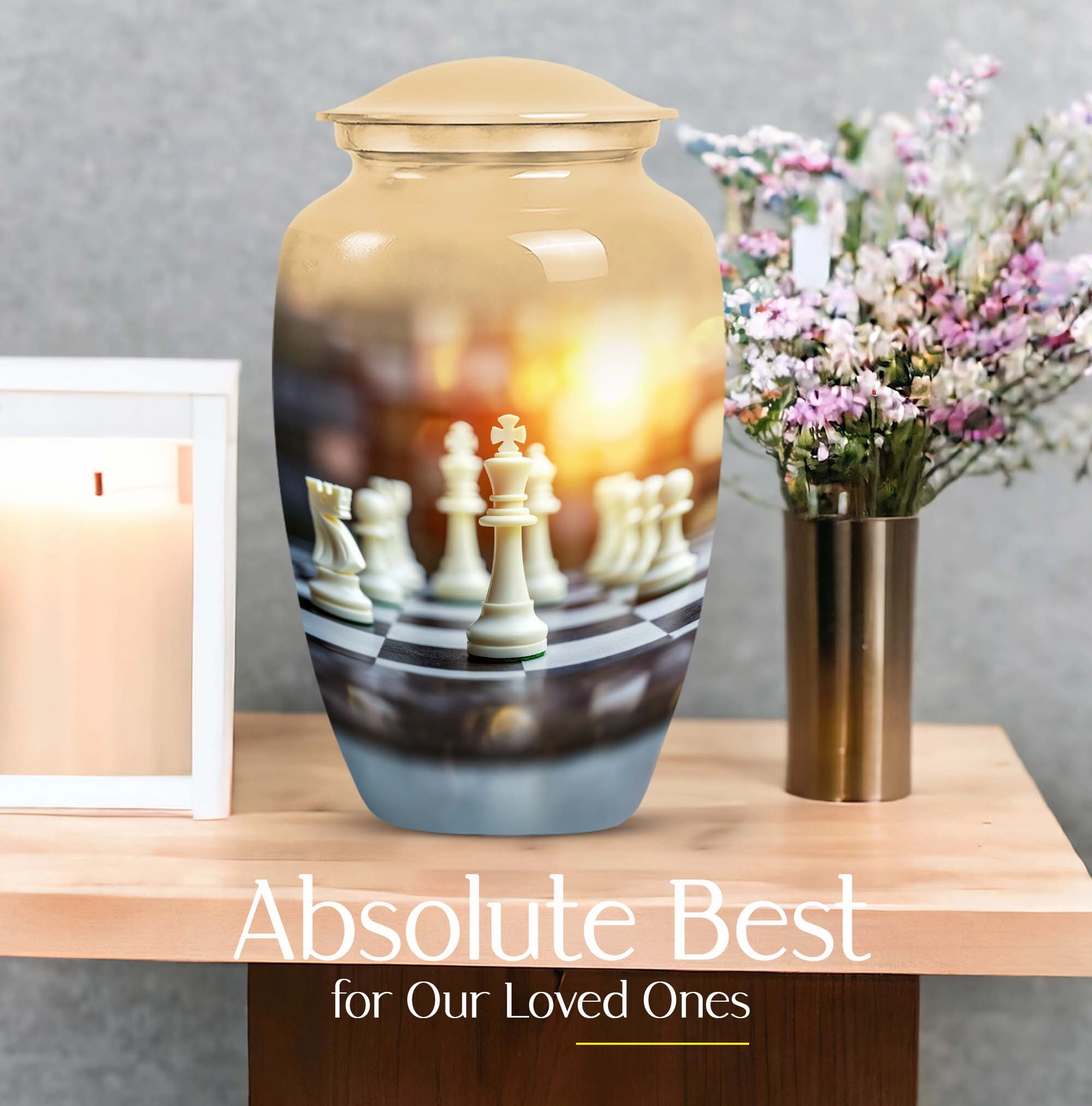 Chess Masterpiece: Commemorative Cremation Memorial Urn