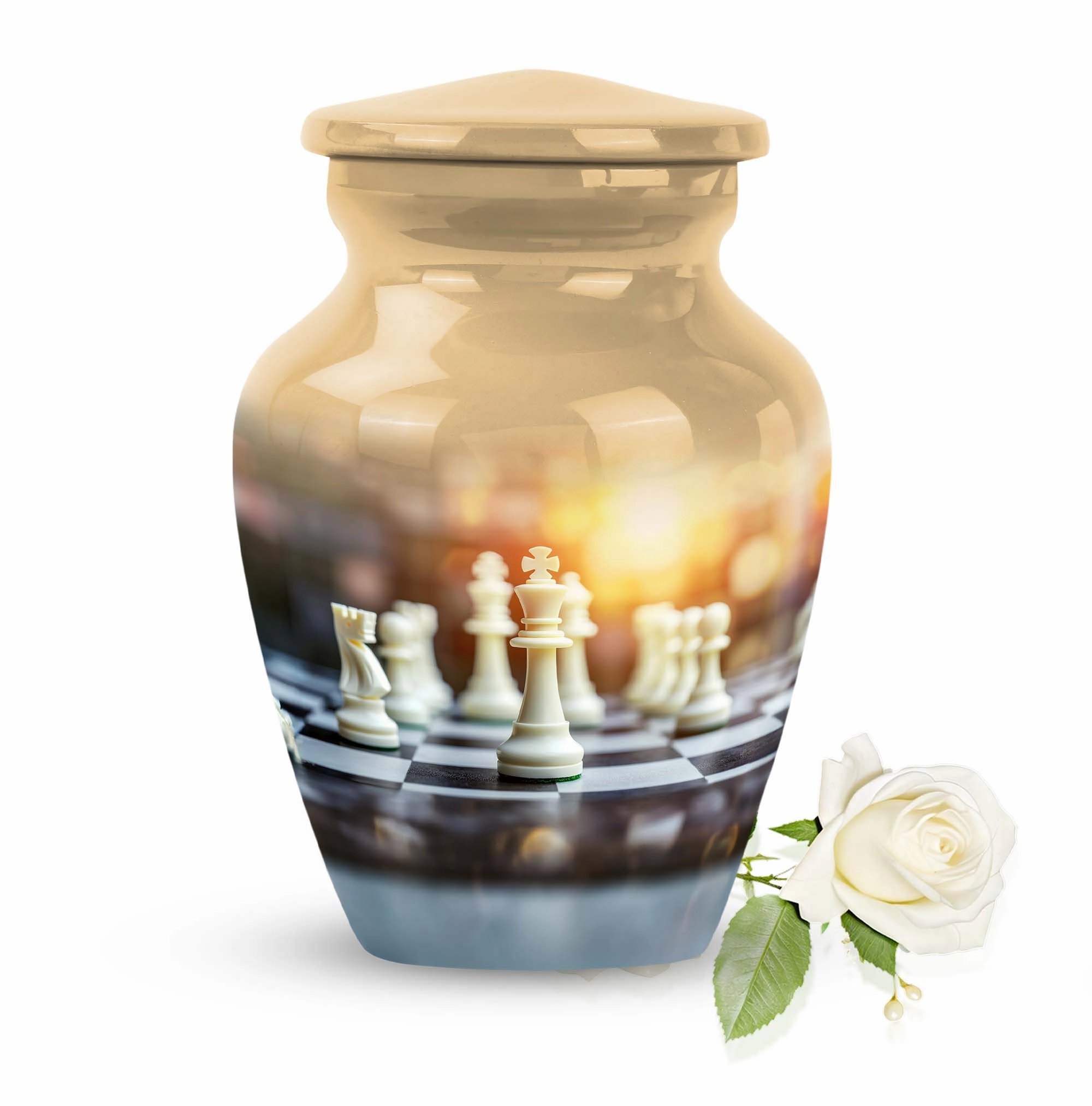 Chess Masterpiece: Commemorative Cremation Memorial Urn