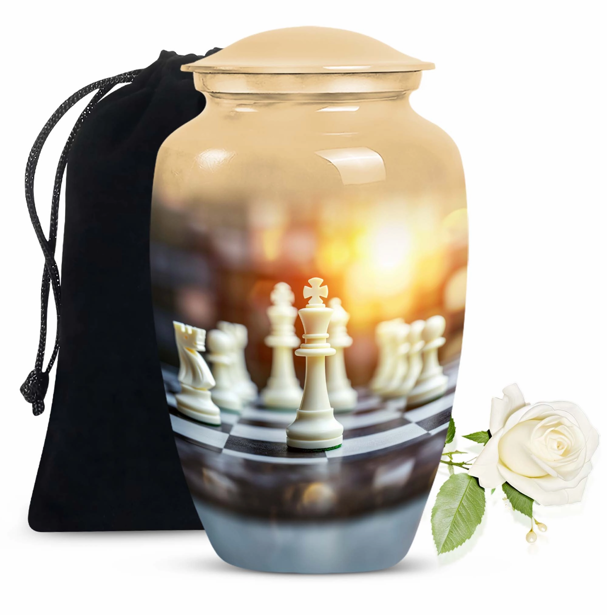Chess Masterpiece: Commemorative Cremation Memorial Urn