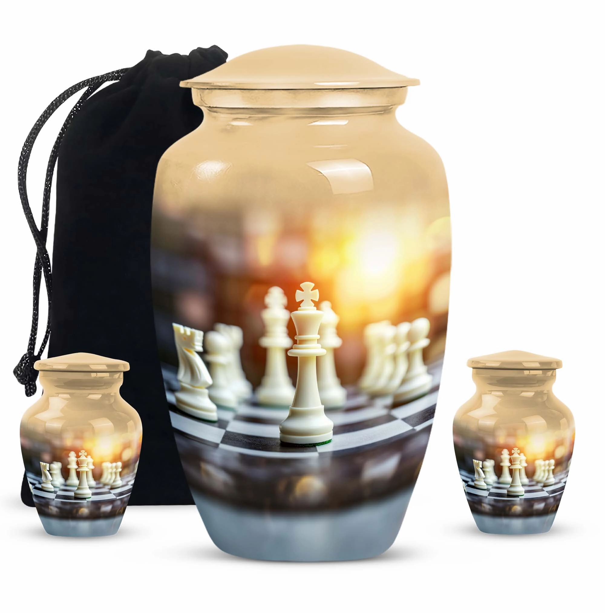 Chess Masterpiece: Commemorative Cremation Memorial Urn