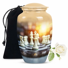 Chess Masterpiece: Commemorative Cremation Memorial Urn