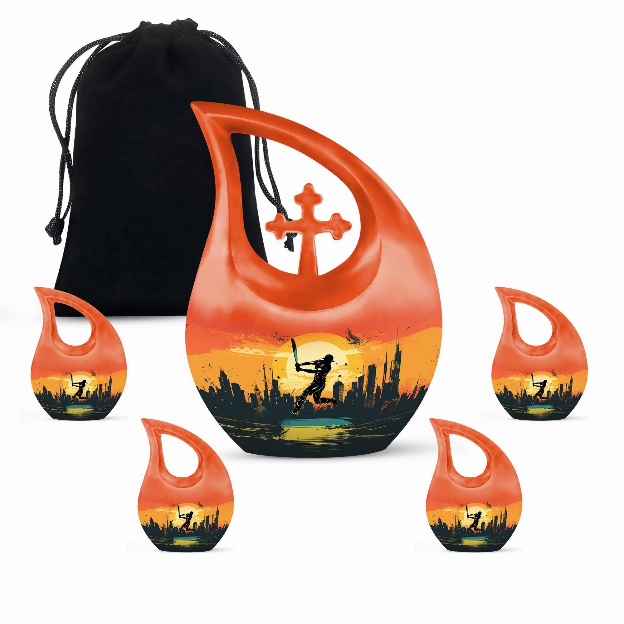 Cross Drop Sports Urn - A Stately Medium Sized Memorial Ornament