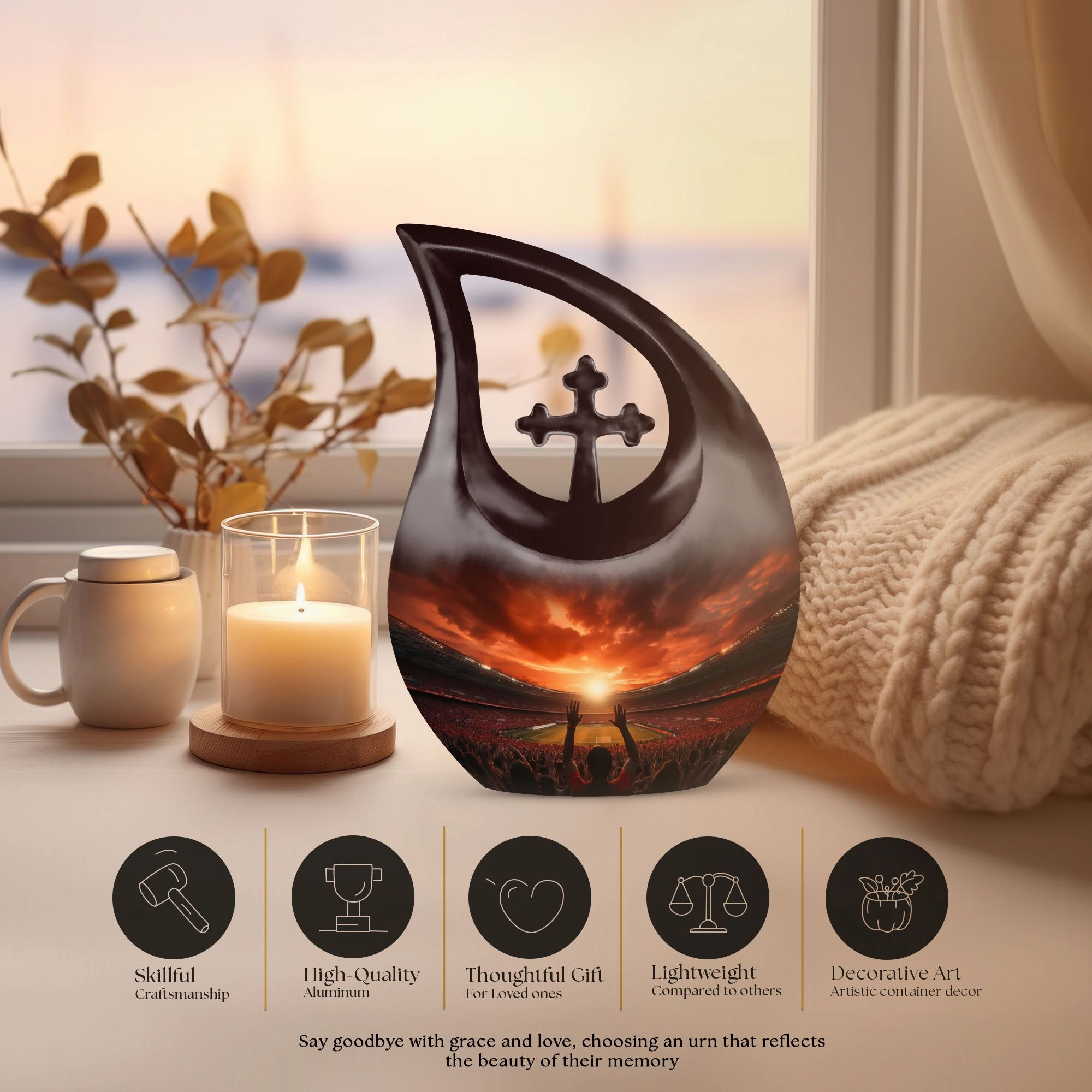 Cross Drop Sports Urn A Distinctive Memory Vault for Lasting Ash