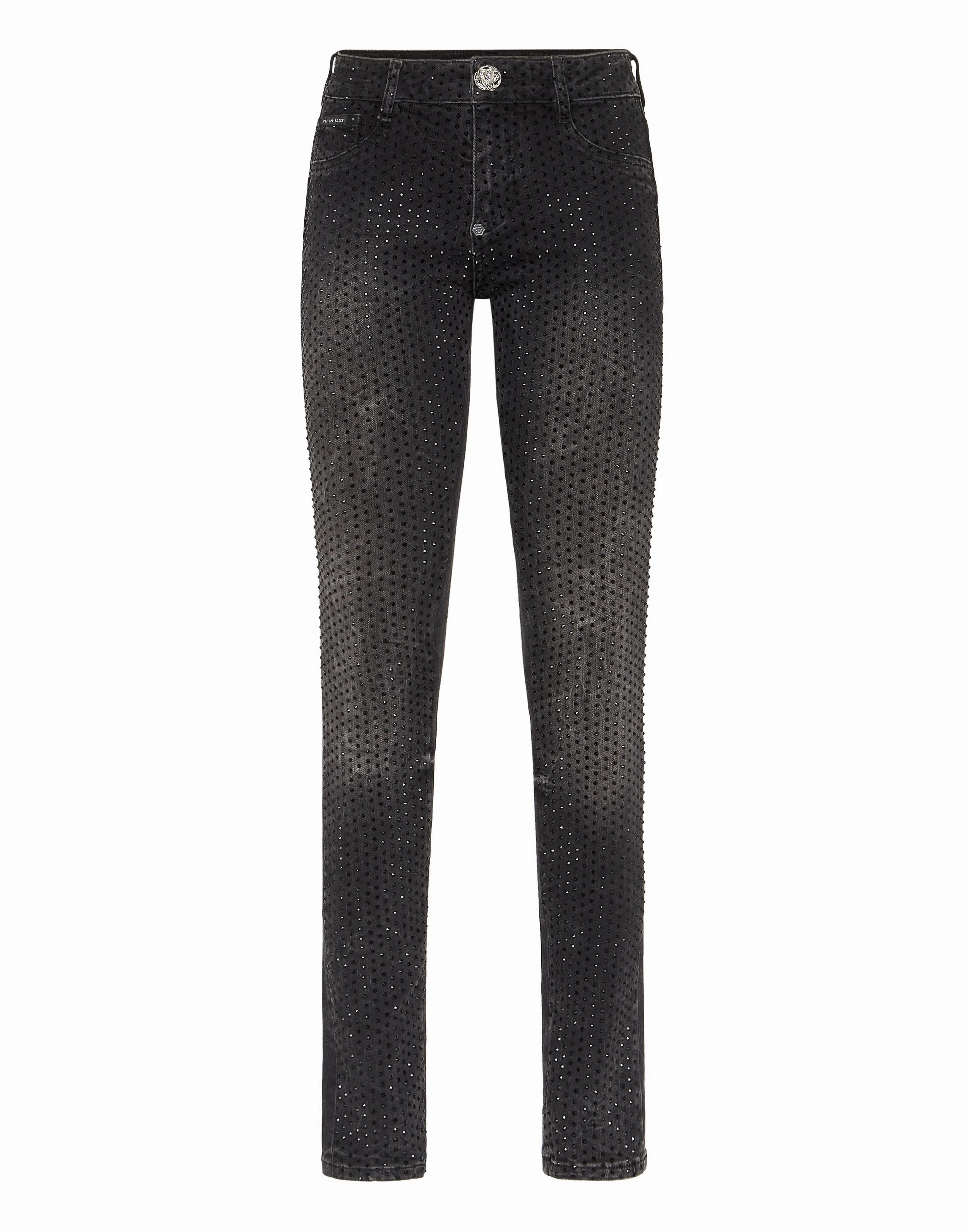 Denim Jegging Fit Trousers Strass