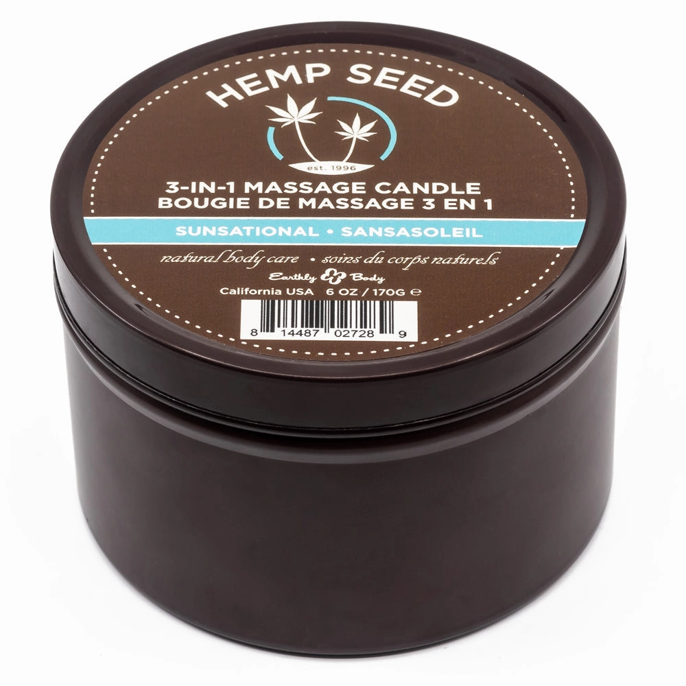 Earthly Body Hemp Seed 3-In-1 Massage Candle - Sunsational Scent