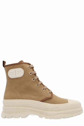 Elisabetta Franchi Logo Patch Chunky Ankle Boots