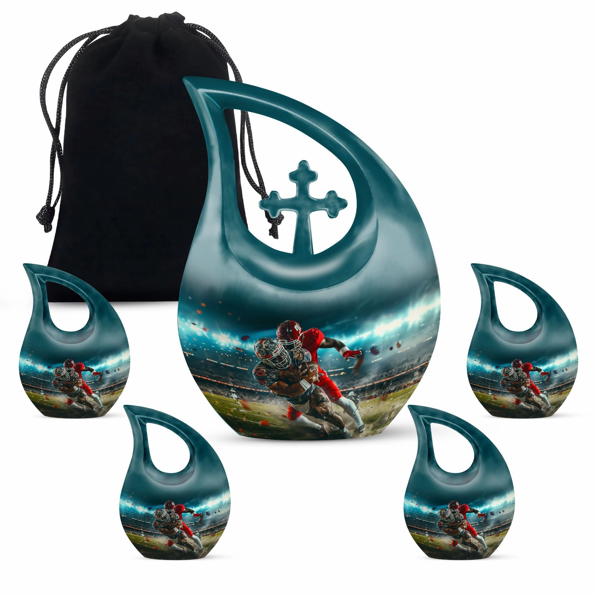 Football Memorial Urn – Personalized Small Cremation Urn