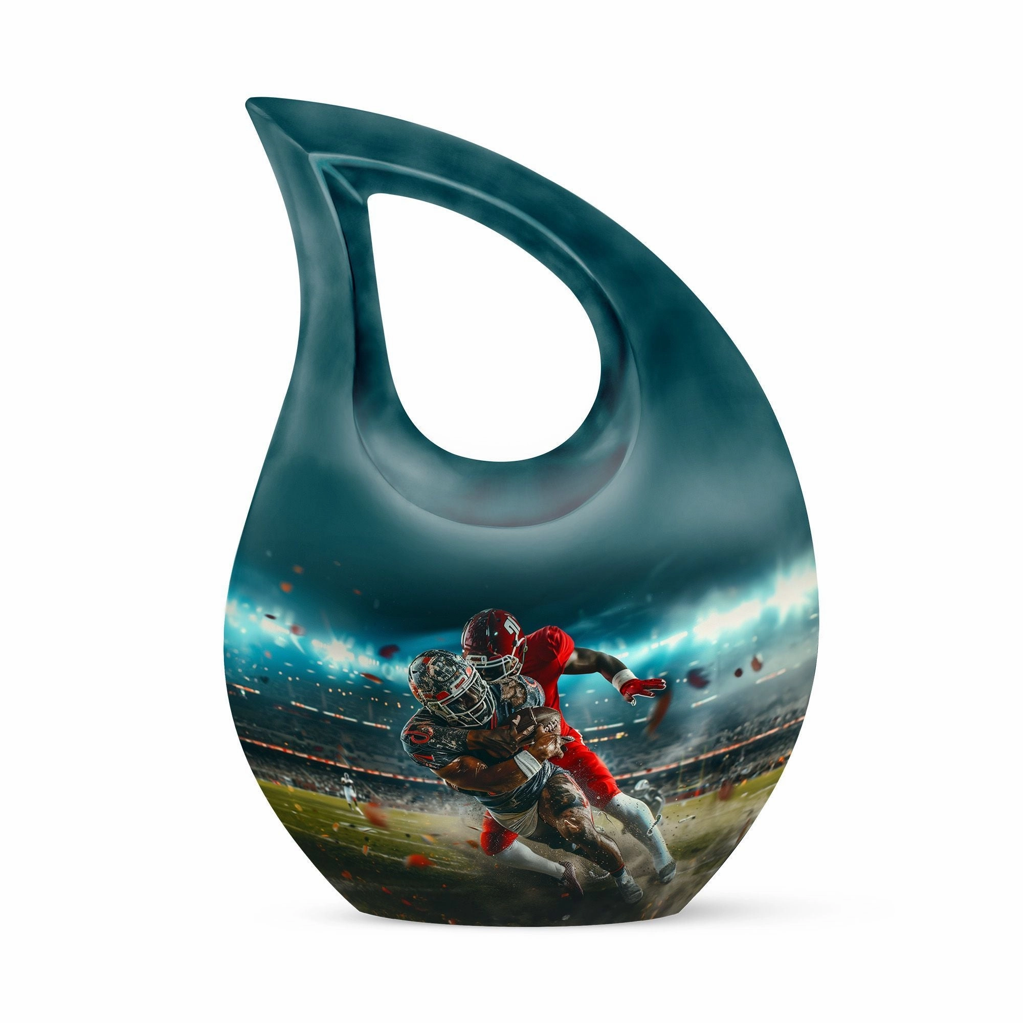 Football Memorial Urn – Personalized Small Cremation Urn