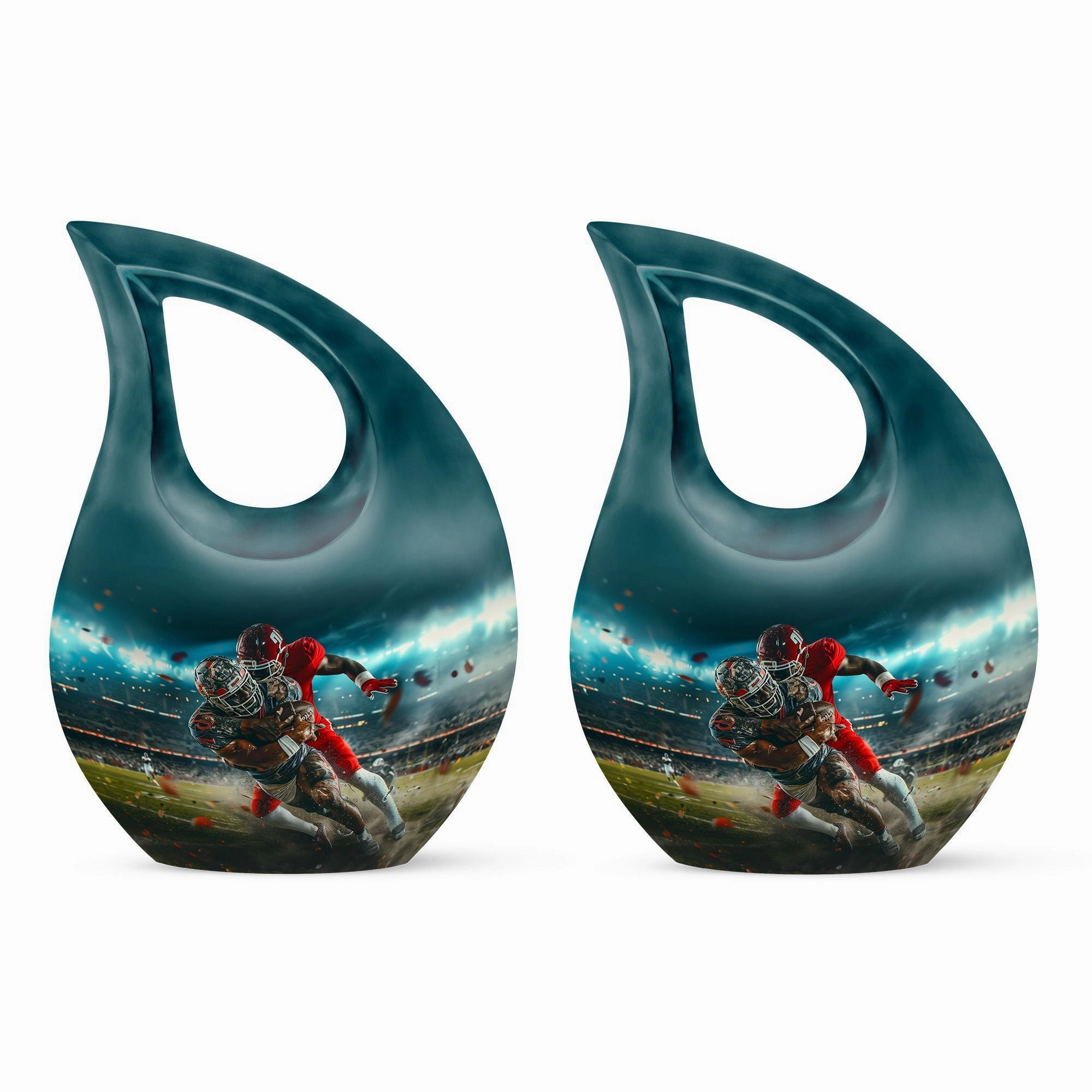 Football Memorial Urn – Personalized Small Cremation Urn