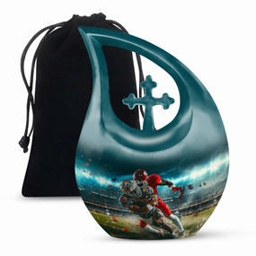 Football Memorial Urn – Personalized Small Cremation Urn