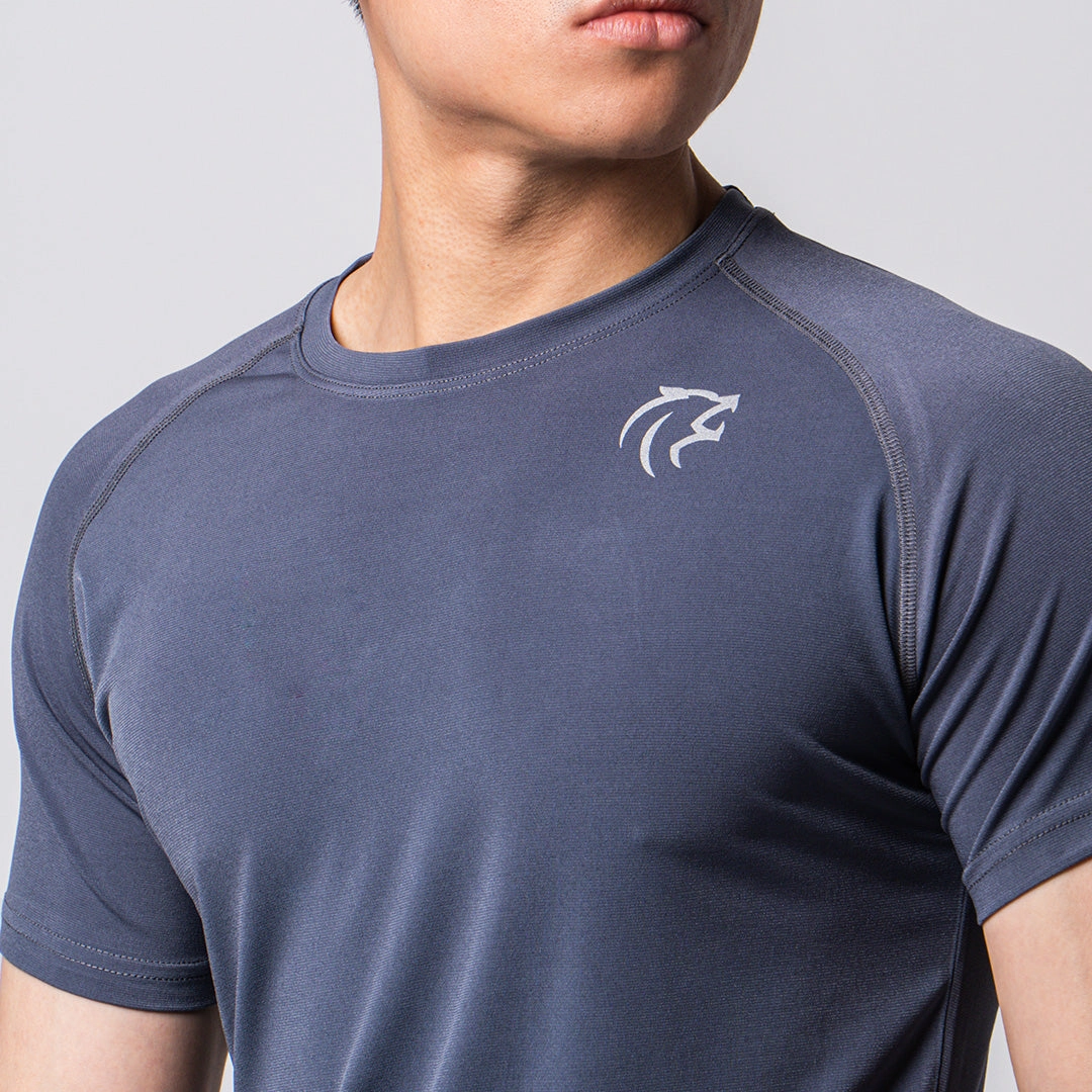 Gymlab Regular Fit Gym T-Shirt Tee with Gymlab Technology Korea - Silver logo