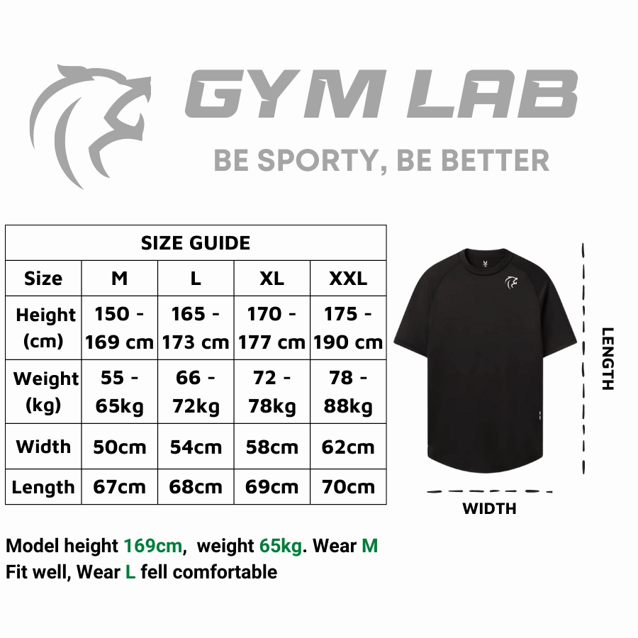 Gymlab Regular Fit Gym T-Shirt Tee with Gymlab Technology Korea - Silver logo