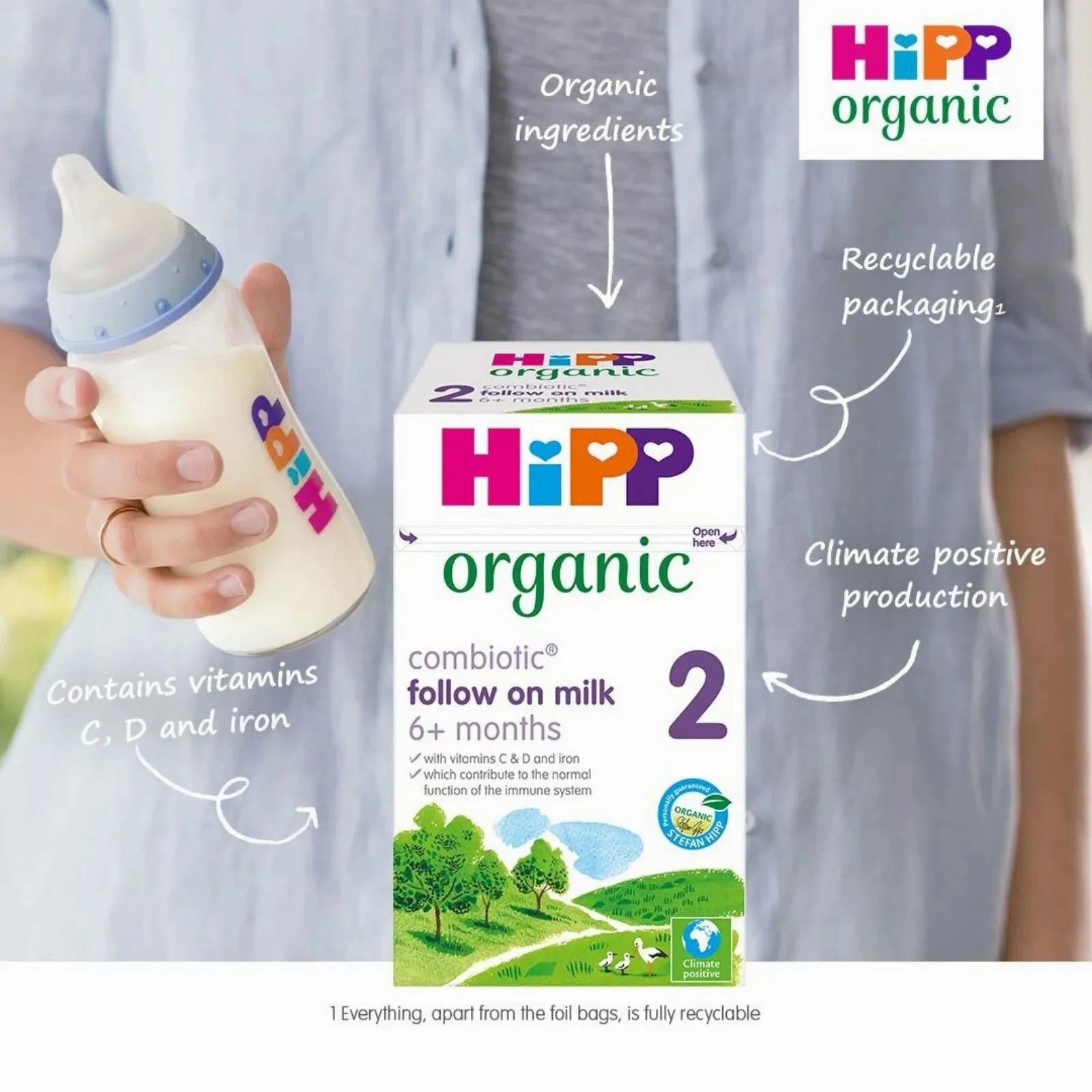 HiPP Organic 2 Follow On Milk Powder 6  months 800g