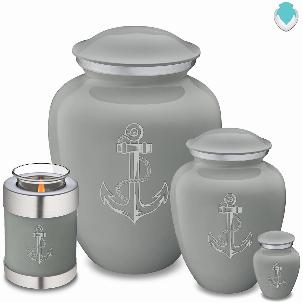 Keepsake Embrace Slate Grey Anchor Cremation Urn