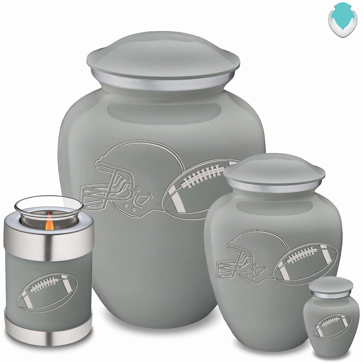 Keepsake Embrace Slate Grey Football Cremation Urn