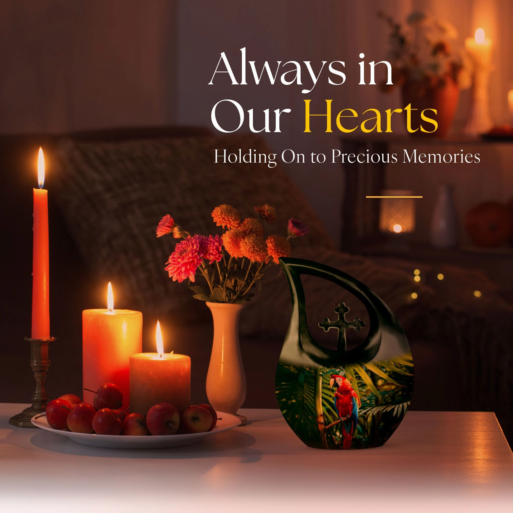 Macaw Parrot Remembrance Memorial Urn for Eternal Rest of Men