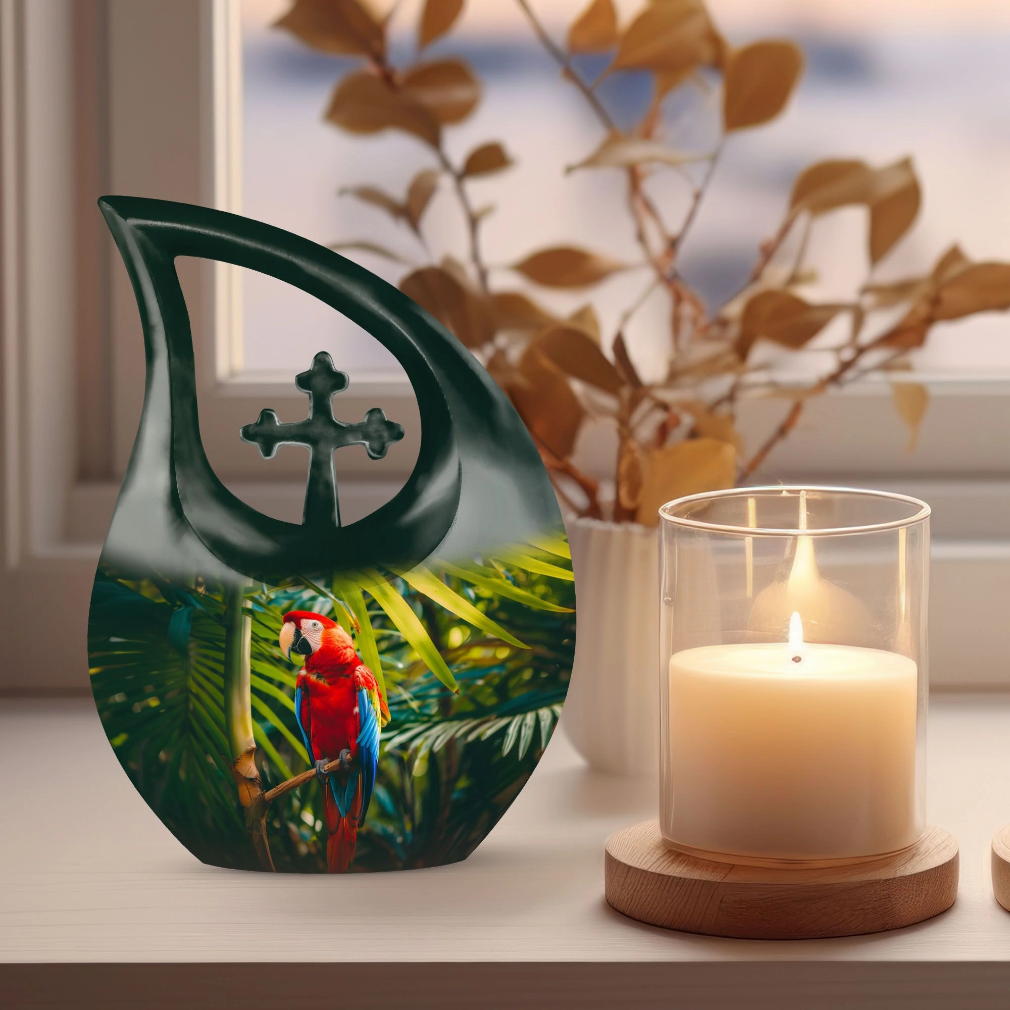 Macaw Parrot Remembrance Memorial Urn for Eternal Rest of Men