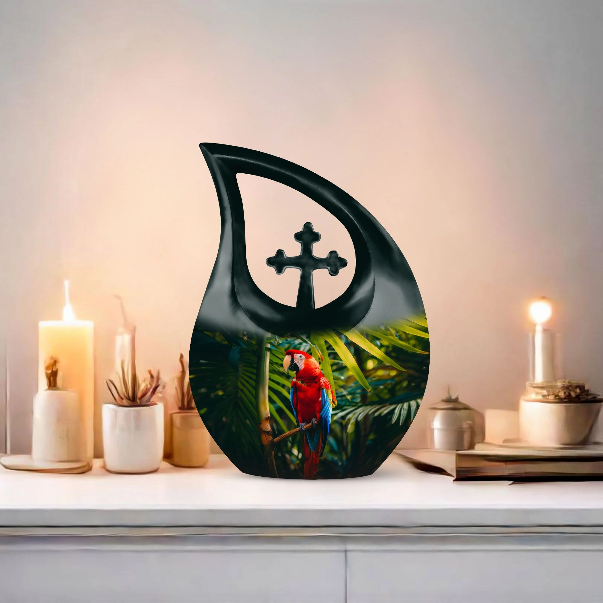 Macaw Parrot Remembrance Memorial Urn for Eternal Rest of Men