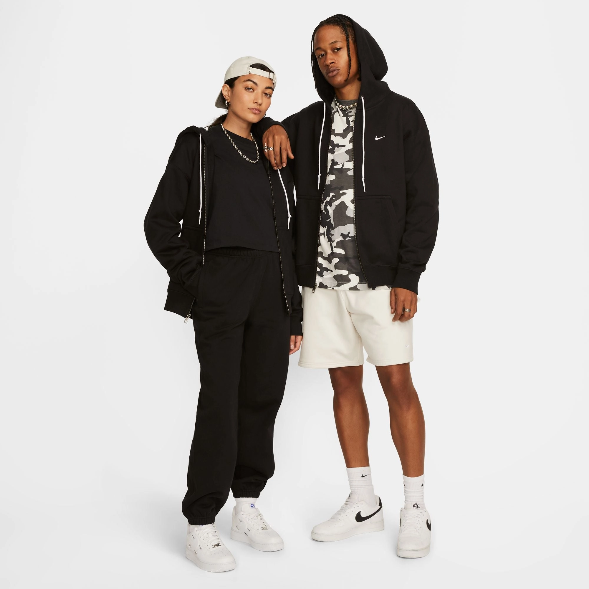 Men's Nike Solo Swoosh Hoodie - BLACK/WHITE
