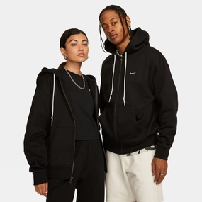 Men's Nike Solo Swoosh Hoodie - BLACK/WHITE