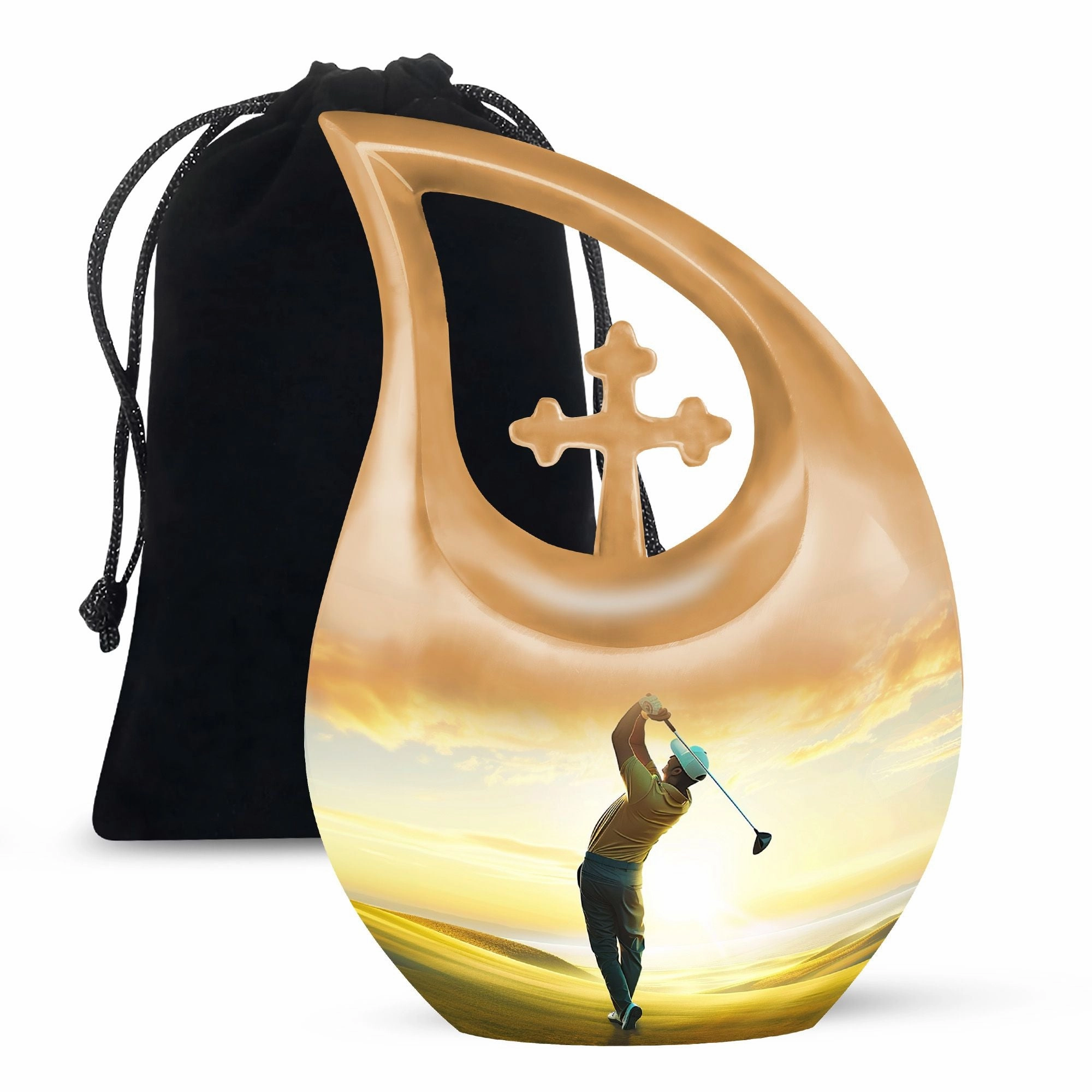 Personalized Golf Theme Memorial Large Urn For Storing Ashes