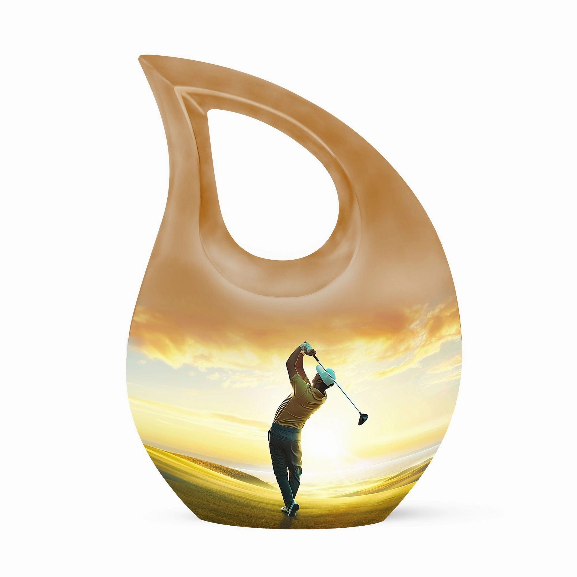 Personalized Golf Theme Memorial Large Urn For Storing Ashes