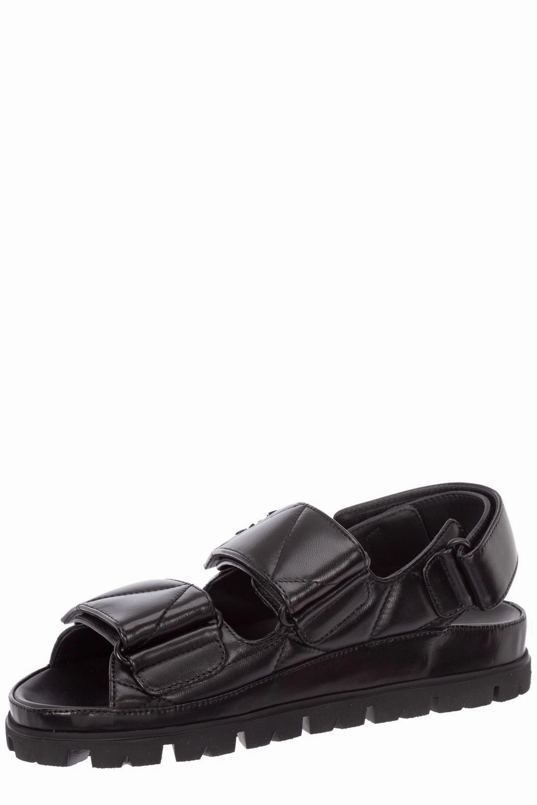 Prada Logo Strap Quilted Chunky Sandals