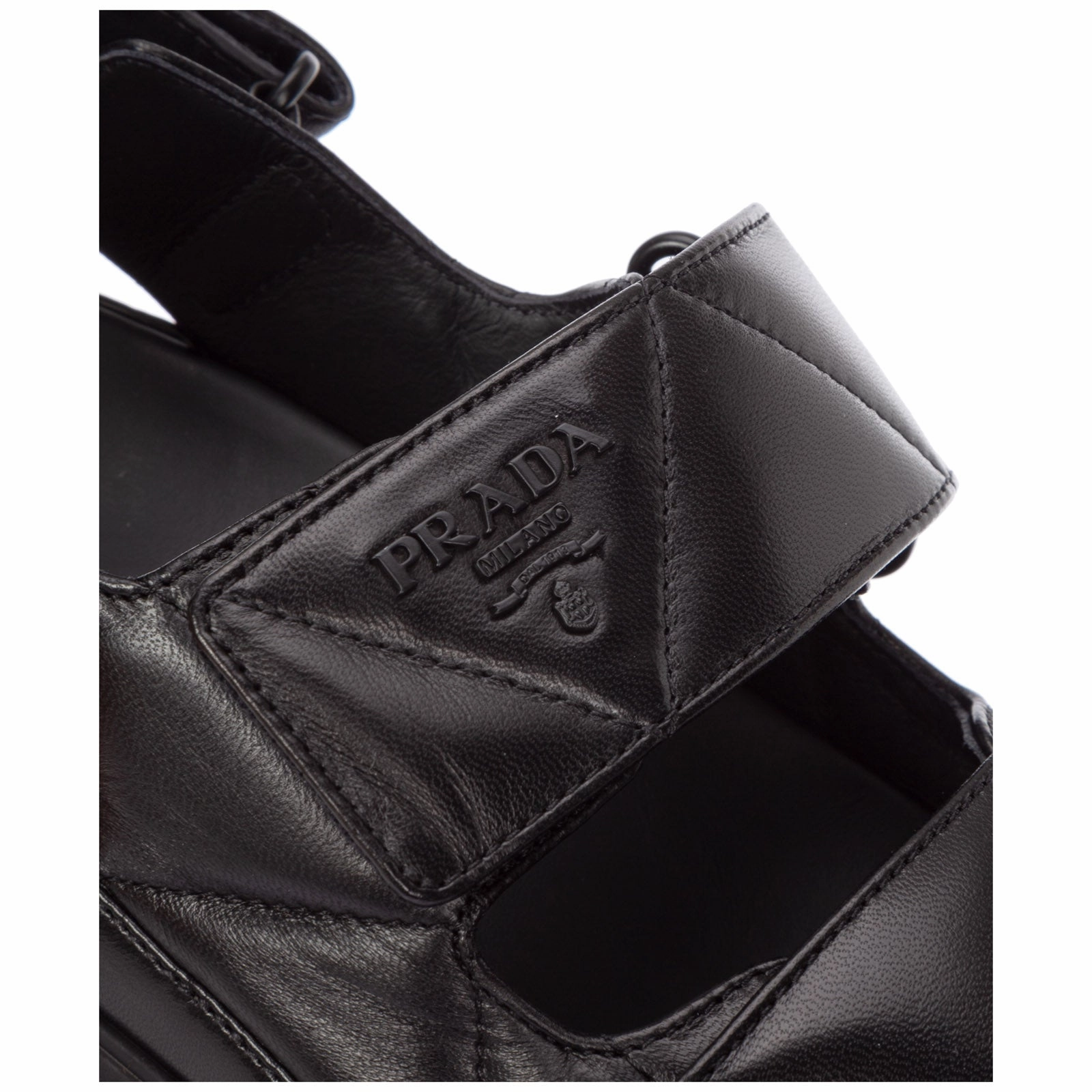 Prada Logo Strap Quilted Chunky Sandals