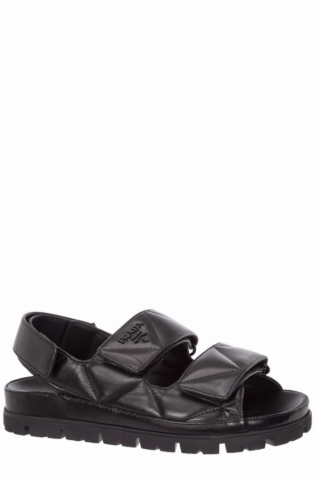 Prada Logo Strap Quilted Chunky Sandals