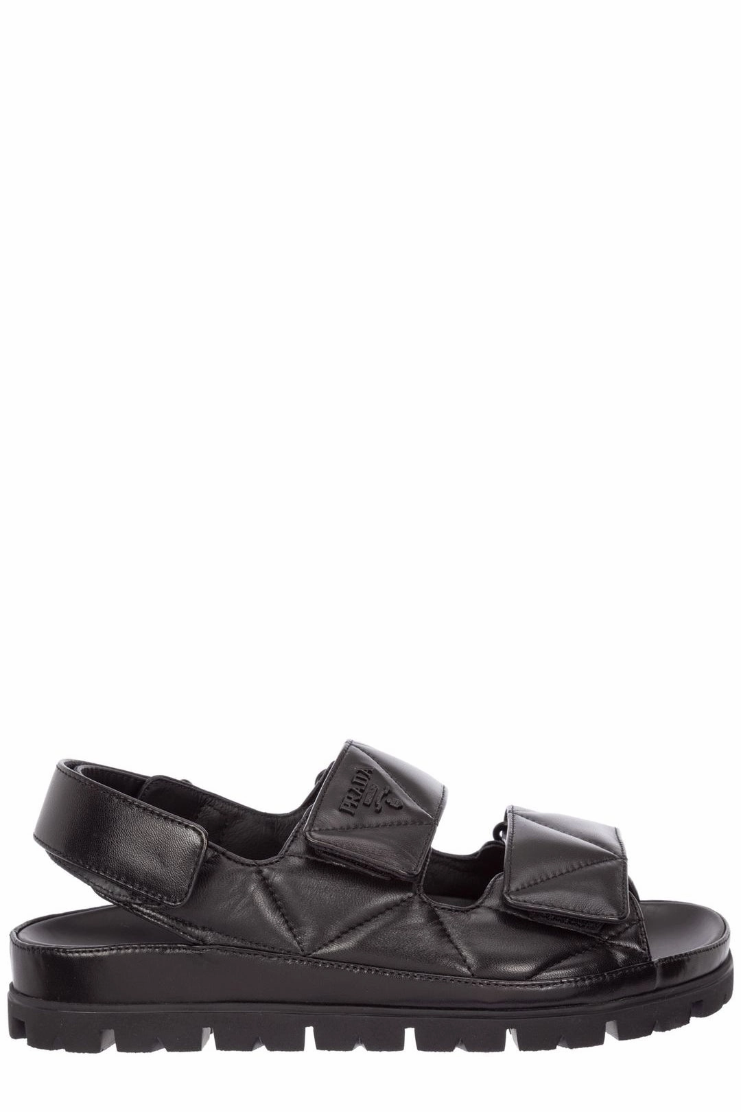 Prada Logo Strap Quilted Chunky Sandals