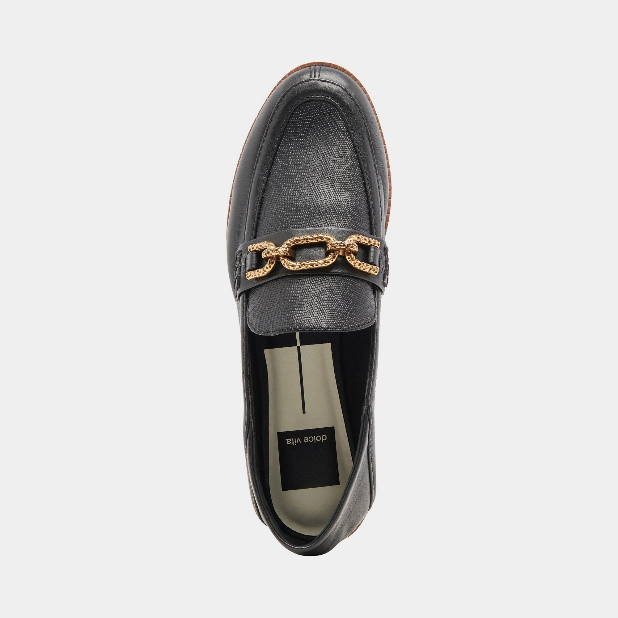 REIGN FLATS BLACK LEATHER - re:vita