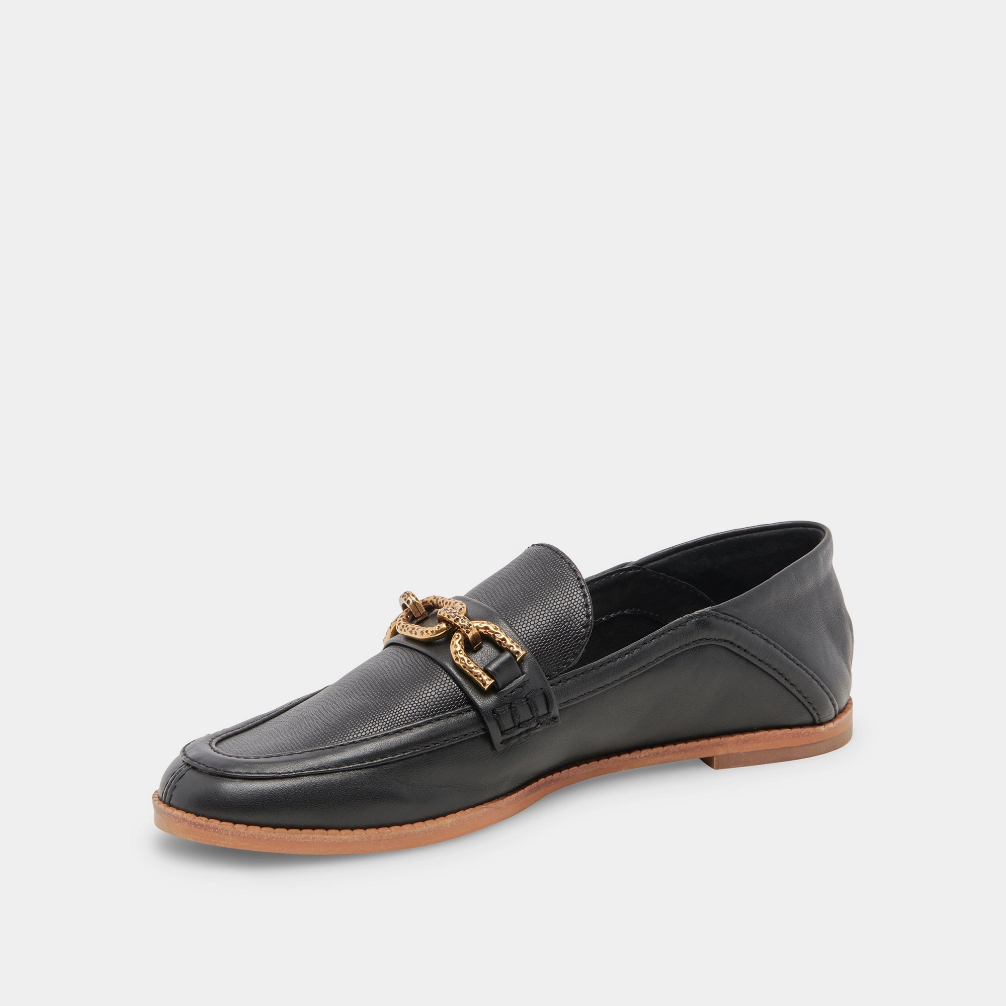 REIGN FLATS BLACK LEATHER - re:vita