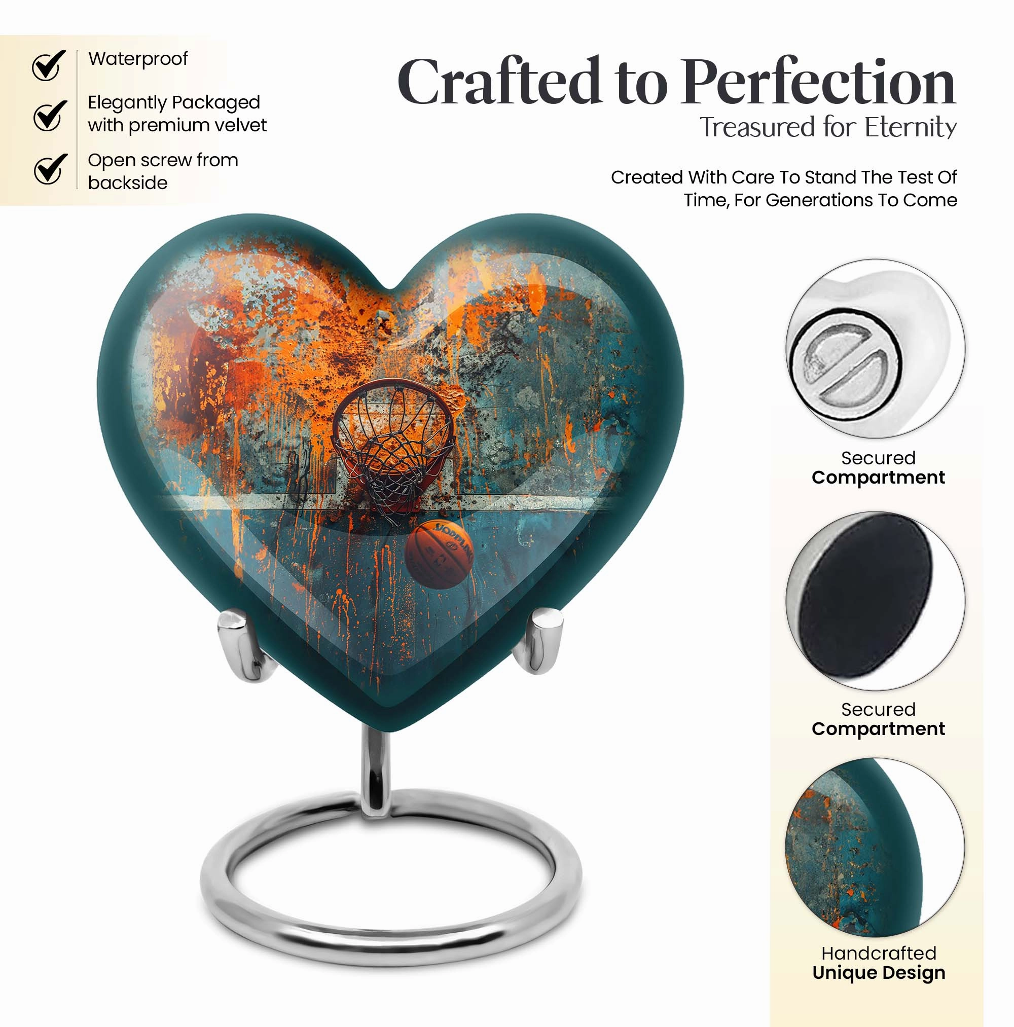 Reposeful Remembrance Basketball Cremation Urn for Adult Ashes