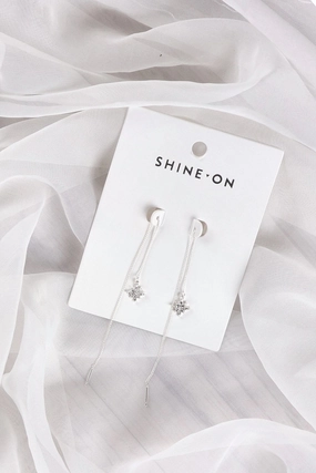 Shine On Label Star Thread Earring Silver