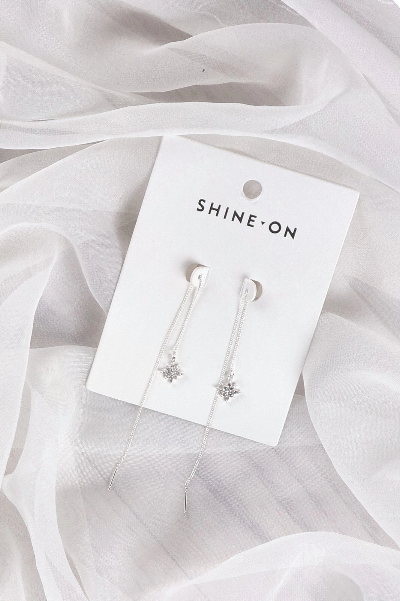Shine On Label Star Thread Earring Silver