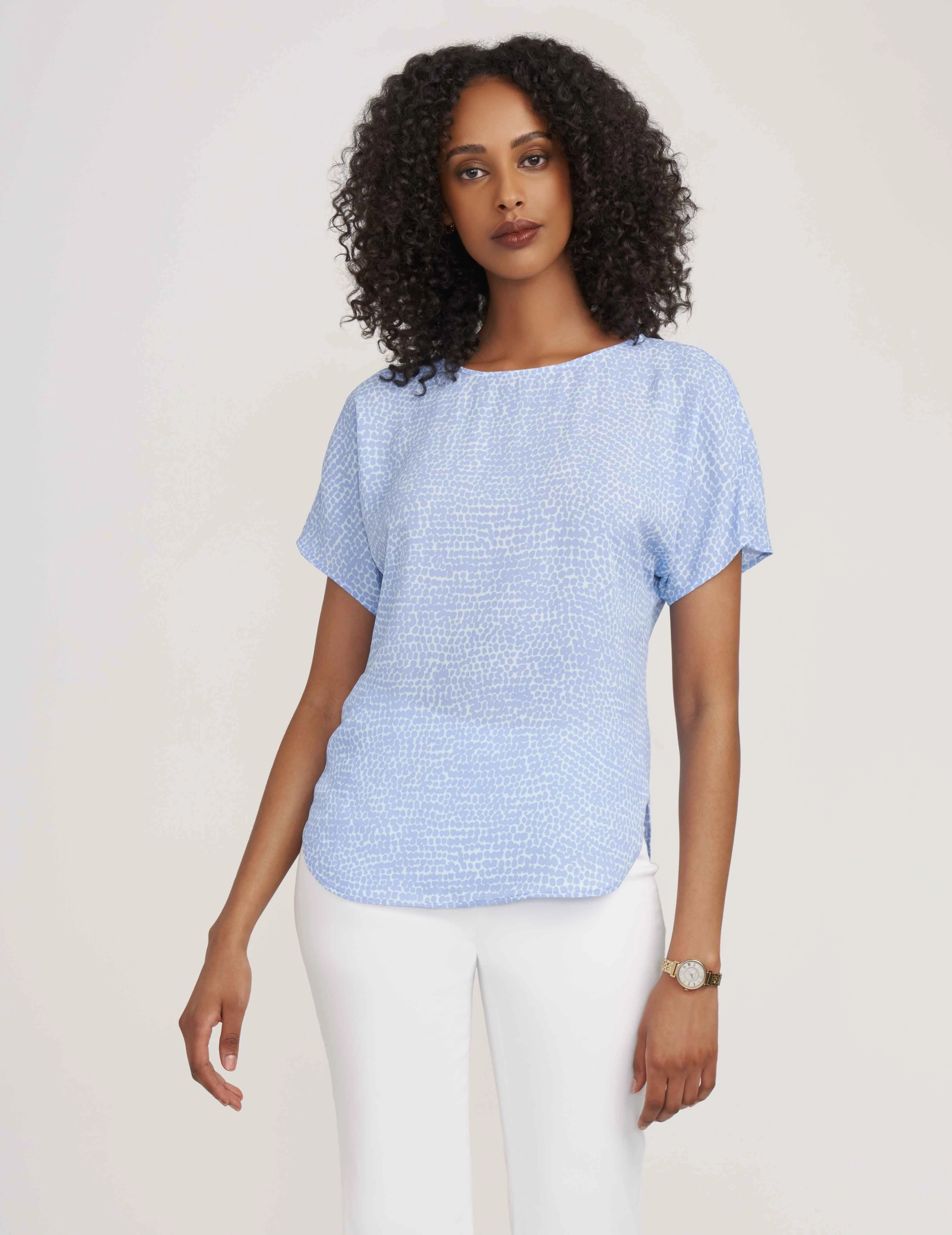 Short Sleeve Bateau Blouse- Sale