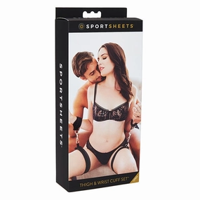 Sportsheets - Thigh and Wrist Cuff Set (Black)