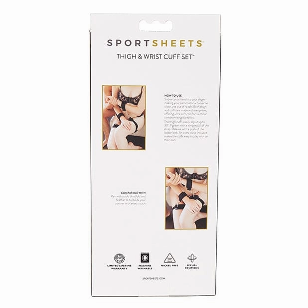 Sportsheets - Thigh and Wrist Cuff Set (Black)
