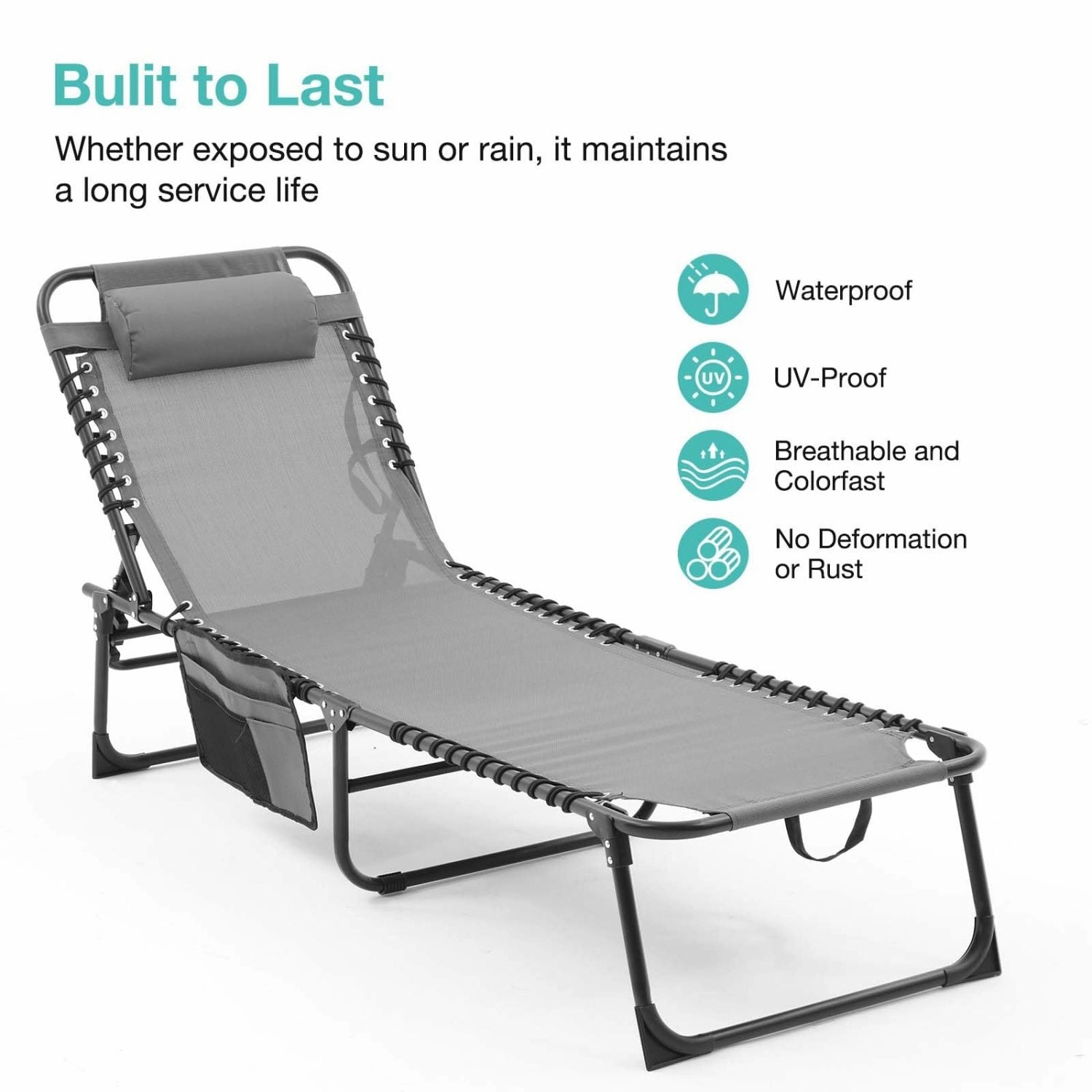 Streamdale Folding Chaise Lounge Set: Reclining, Mesh Seat