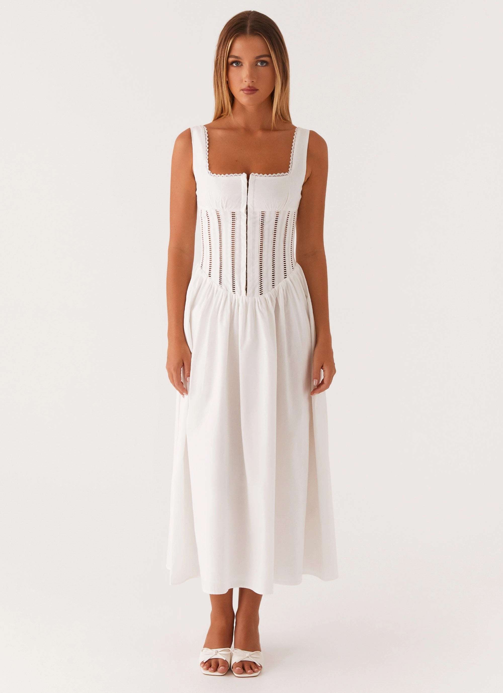 Waiting On You Midi Dress - White