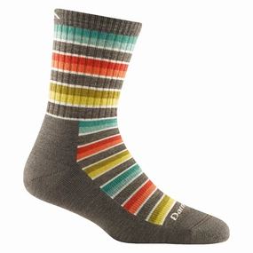 Women's Hiker Decade Stripe Micro Crew Midweight Taupe